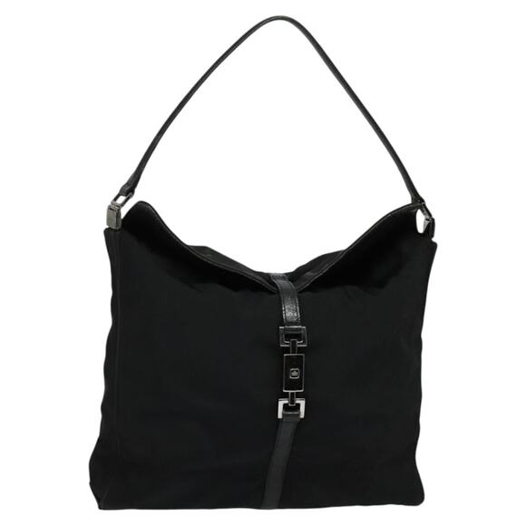 GUCCI Jackie Shoulder Bag Nylon Black Silver 001 001 - Picture 1 of 16